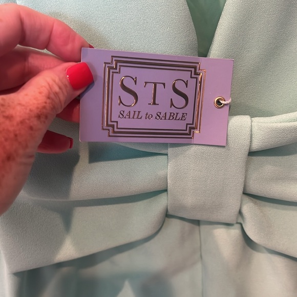 NWT Sail to Sable fit & flare bow back Tiffany mint green cocktail dress size 4 - Picture 3 of 7